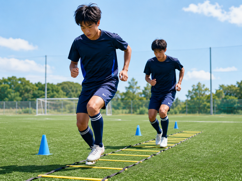 二人でバランストレーニングに取り組むイメージ